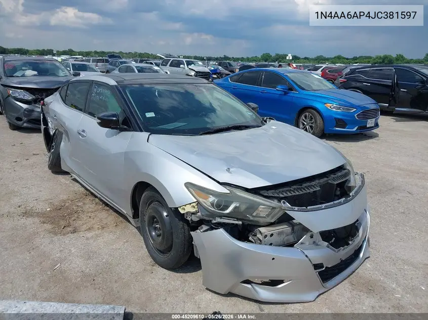 2018 Nissan Maxima 3.5 Sl VIN: 1N4AA6AP4JC381597 Lot: 45209610