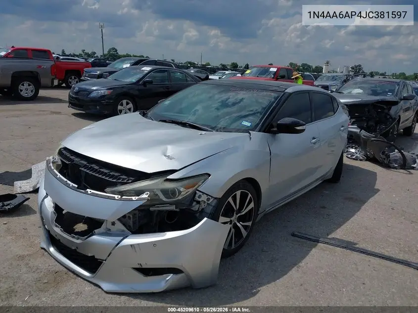 2018 Nissan Maxima 3.5 Sl VIN: 1N4AA6AP4JC381597 Lot: 45209610
