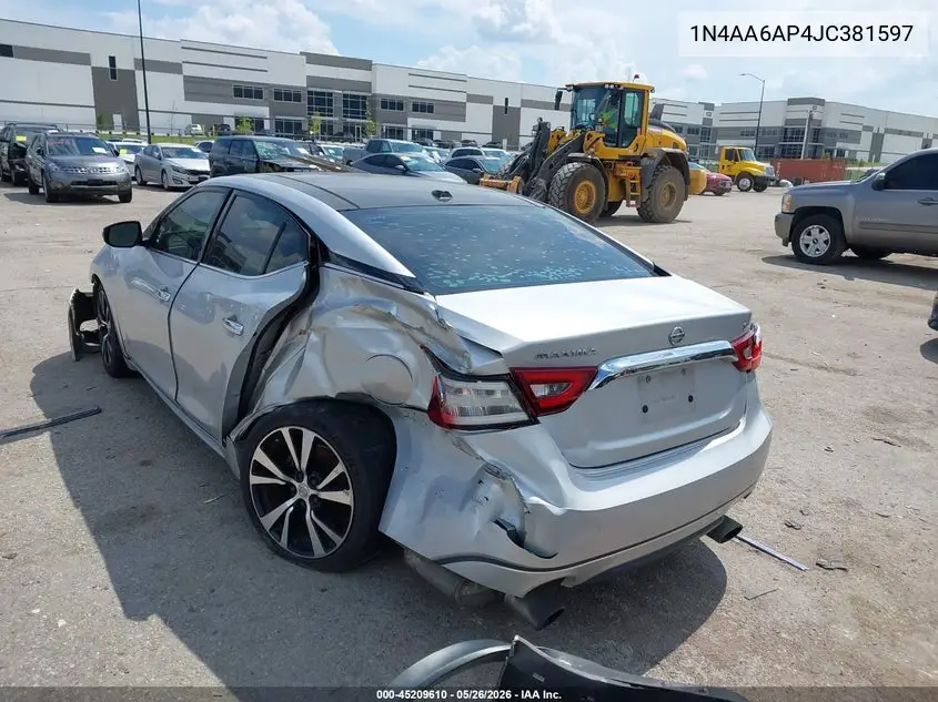 2018 Nissan Maxima 3.5 Sl VIN: 1N4AA6AP4JC381597 Lot: 45209610