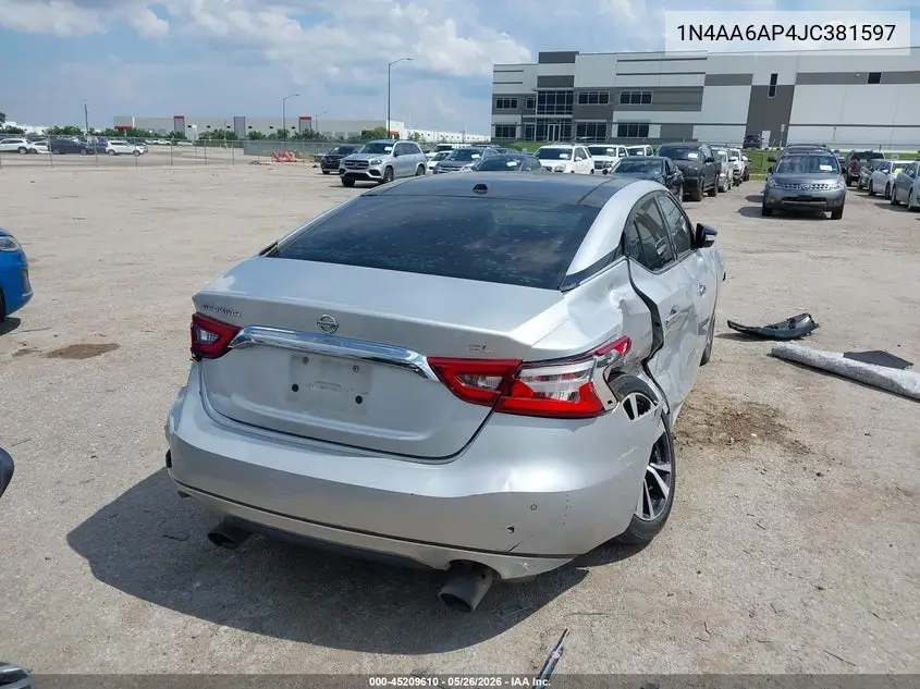 2018 Nissan Maxima 3.5 Sl VIN: 1N4AA6AP4JC381597 Lot: 45209610