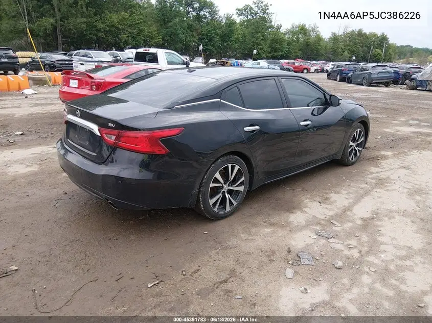 2018 Nissan Maxima 3.5 Sv VIN: 1N4AA6AP5JC386226 Lot: 45391783