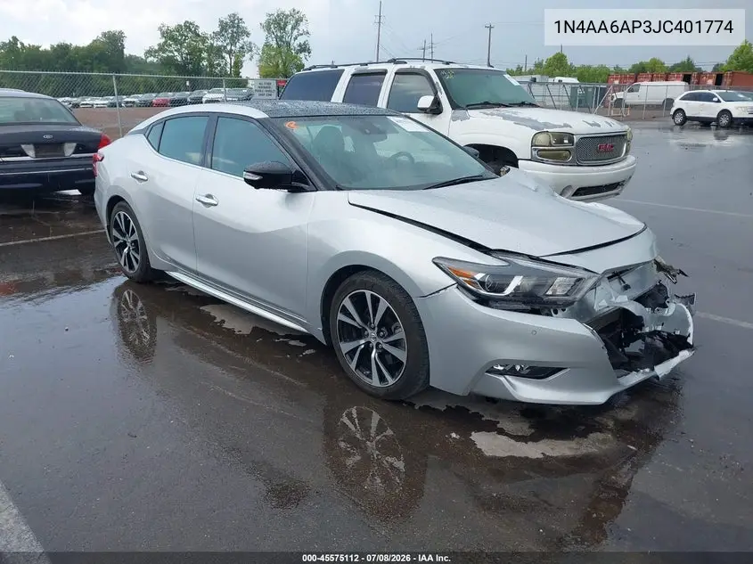 2018 Nissan Maxima 3.5 Platinum VIN: 1N4AA6AP3JC401774 Lot: 45575112