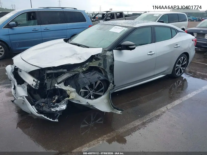 2018 Nissan Maxima 3.5 Platinum VIN: 1N4AA6AP3JC401774 Lot: 45575112