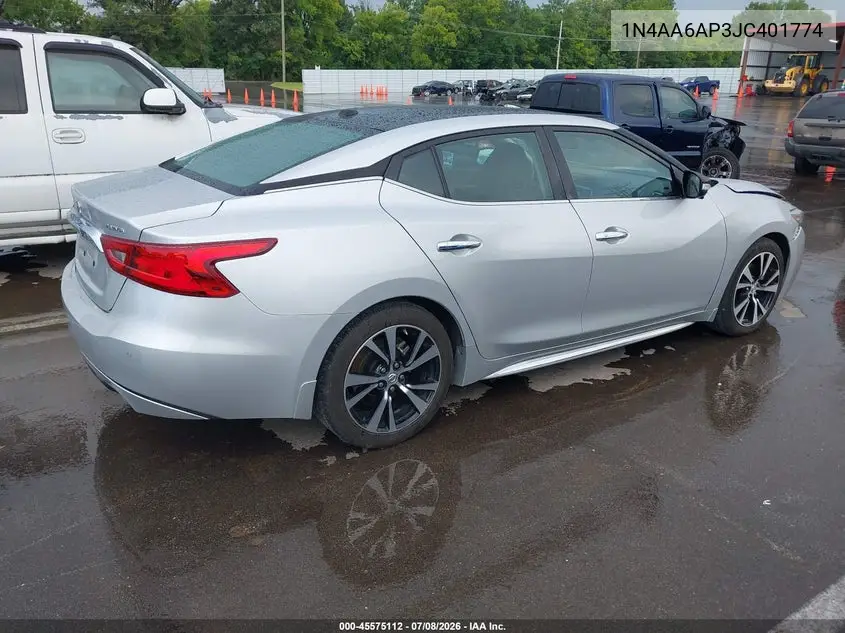 2018 Nissan Maxima 3.5 Platinum VIN: 1N4AA6AP3JC401774 Lot: 45575112