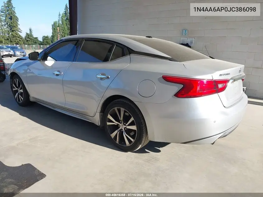 2018 Nissan Maxima 3.5 Sl VIN: 1N4AA6AP0JC386098 Lot: 45616358
