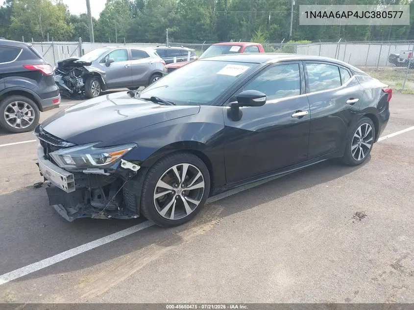 2018 Nissan Maxima 3.5 Sv VIN: 1N4AA6AP4JC380577 Lot: 45650475