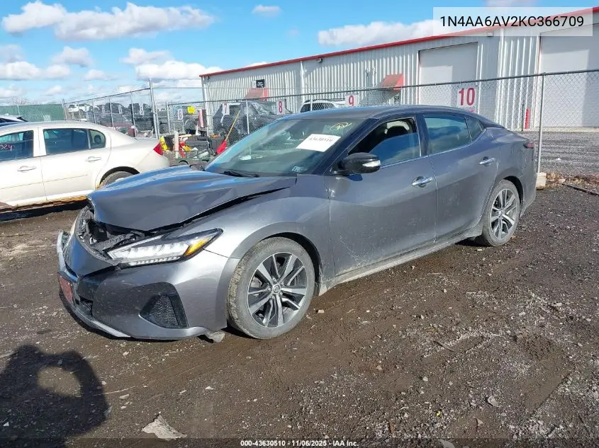 1N4AA6AV2KC366709 2019 Nissan Maxima 3.5 Sv