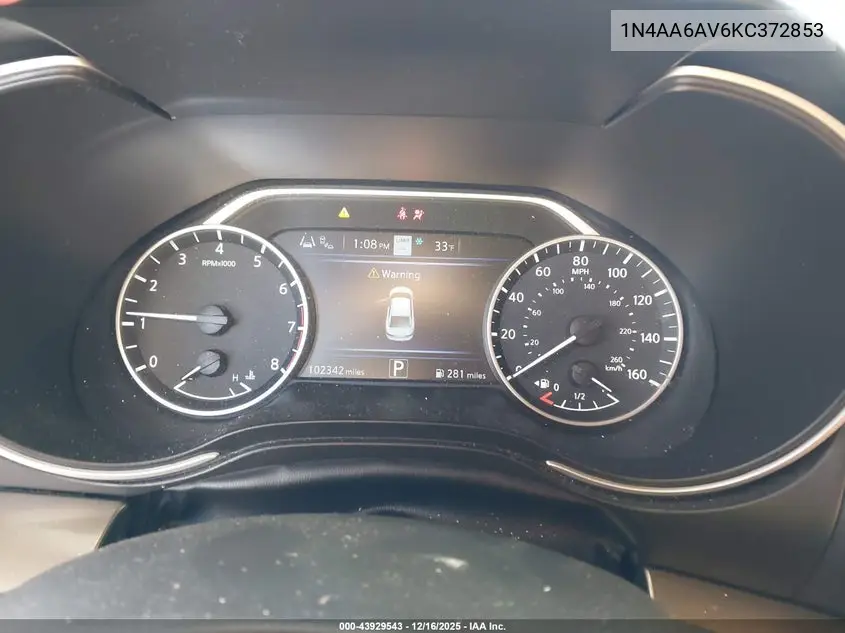 1N4AA6AV6KC372853 2019 Nissan Maxima 3.5 Platinum
