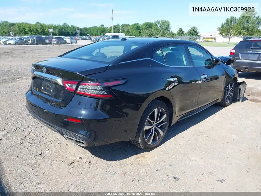 2019 Nissan Maxima 3.5 S VIN: 1N4AA6AV1KC369925 Lot: 45379628