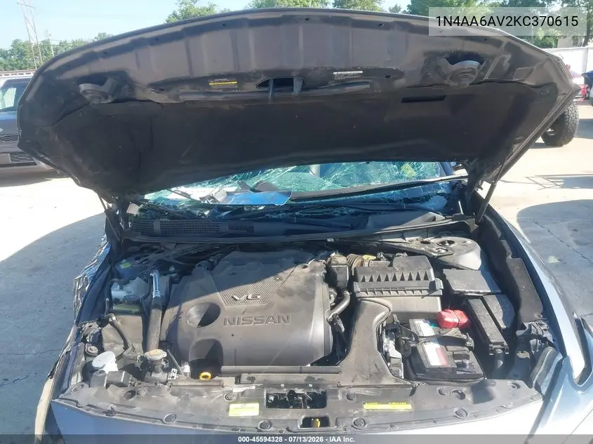 2019 Nissan Maxima 3.5 Sv VIN: 1N4AA6AV2KC370615 Lot: 45594328