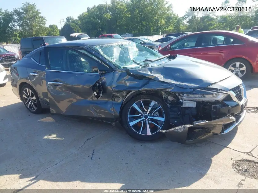 2019 Nissan Maxima 3.5 Sv VIN: 1N4AA6AV2KC370615 Lot: 45594328