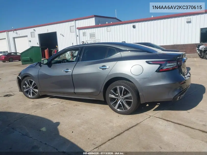 2019 Nissan Maxima 3.5 Sv VIN: 1N4AA6AV2KC370615 Lot: 45594328