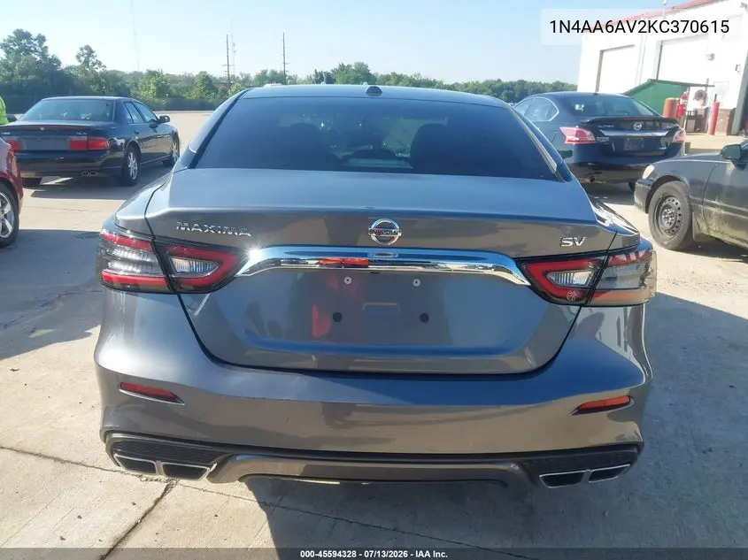 2019 Nissan Maxima 3.5 Sv VIN: 1N4AA6AV2KC370615 Lot: 45594328