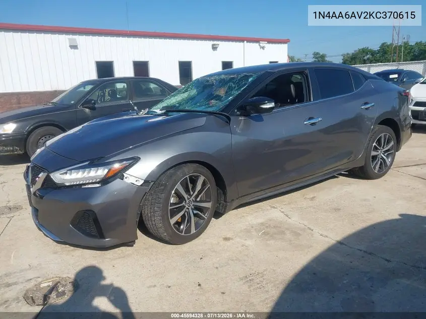 2019 Nissan Maxima 3.5 Sv VIN: 1N4AA6AV2KC370615 Lot: 45594328