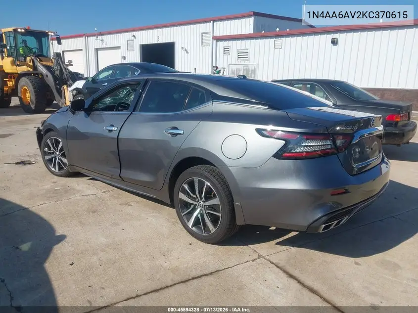 2019 Nissan Maxima 3.5 Sv VIN: 1N4AA6AV2KC370615 Lot: 45594328