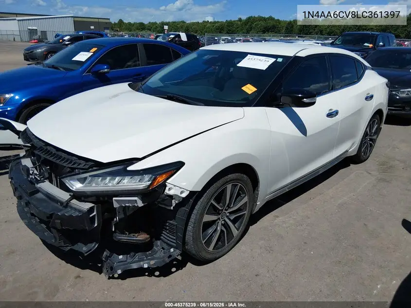 2020 Nissan Maxima Sv Xtronic Cvt VIN: 1N4AA6CV8LC361397 Lot: 45375239