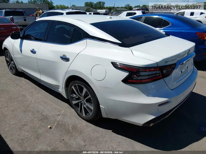 2020 Nissan Maxima Sv Xtronic Cvt VIN: 1N4AA6CV8LC361397 Lot: 45375239