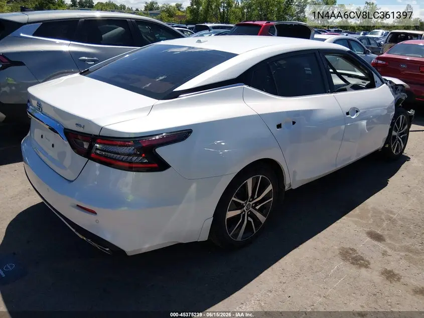 2020 Nissan Maxima Sv Xtronic Cvt VIN: 1N4AA6CV8LC361397 Lot: 45375239