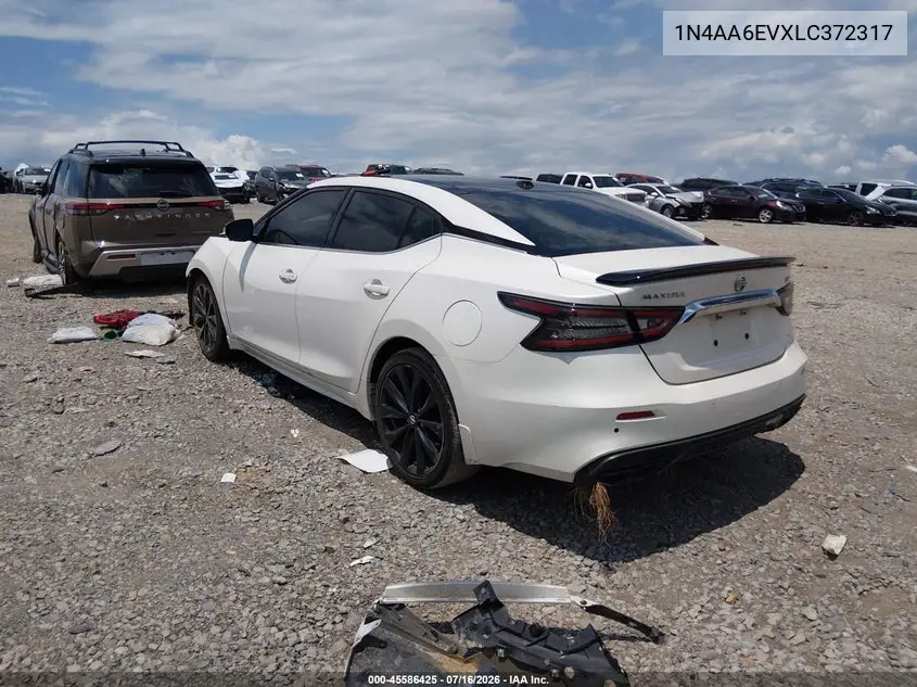 2020 Nissan Maxima Sr Xtronic Cvt VIN: 1N4AA6EVXLC372317 Lot: 45586425