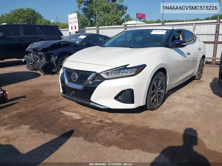 2021 Nissan Maxima Sv Xtronic Cvt VIN: 1N4AA6CV5MC515226 Lot: 45600390