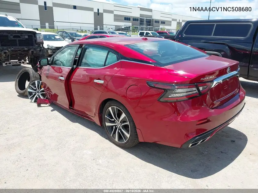 2022 Nissan Maxima Sv Xtronic Cvt VIN: 1N4AA6CV1NC508680 Lot: 45280507