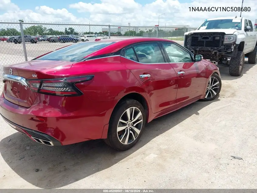 2022 Nissan Maxima Sv Xtronic Cvt VIN: 1N4AA6CV1NC508680 Lot: 45280507