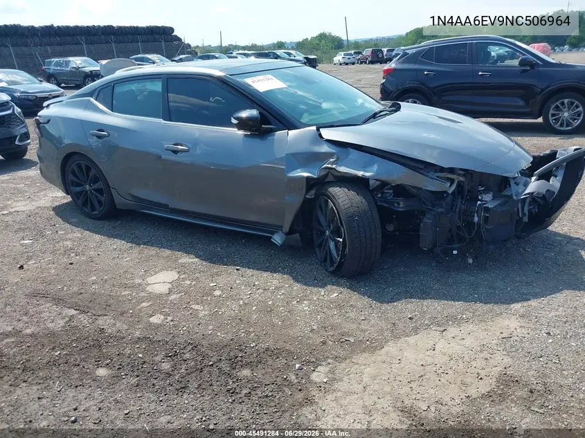 2022 Nissan Maxima Sr Xtronic Cvt VIN: 1N4AA6EV9NC506964 Lot: 45491284
