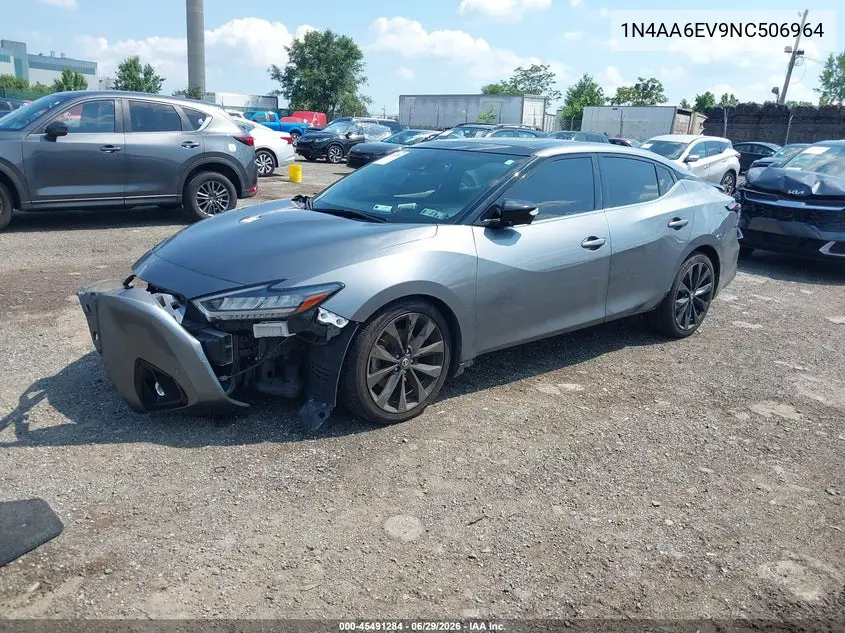 2022 Nissan Maxima Sr Xtronic Cvt VIN: 1N4AA6EV9NC506964 Lot: 45491284