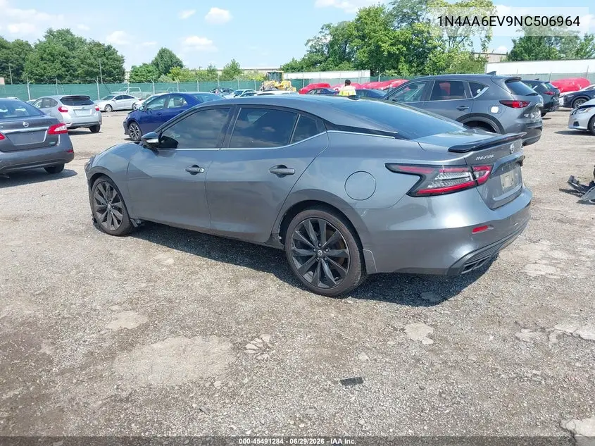 2022 Nissan Maxima Sr Xtronic Cvt VIN: 1N4AA6EV9NC506964 Lot: 45491284