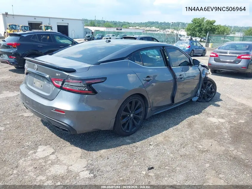 2022 Nissan Maxima Sr Xtronic Cvt VIN: 1N4AA6EV9NC506964 Lot: 45491284