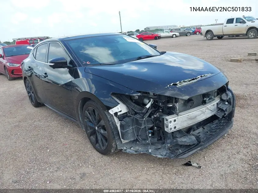2022 Nissan Maxima Sr Xtronic Cvt VIN: 1N4AA6EV2NC501833 Lot: 45624077
