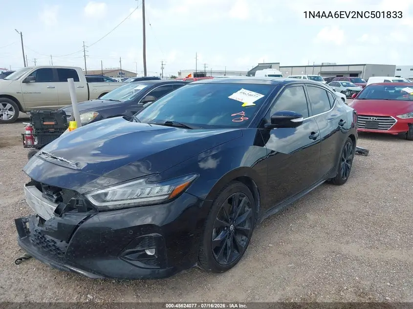 2022 Nissan Maxima Sr Xtronic Cvt VIN: 1N4AA6EV2NC501833 Lot: 45624077