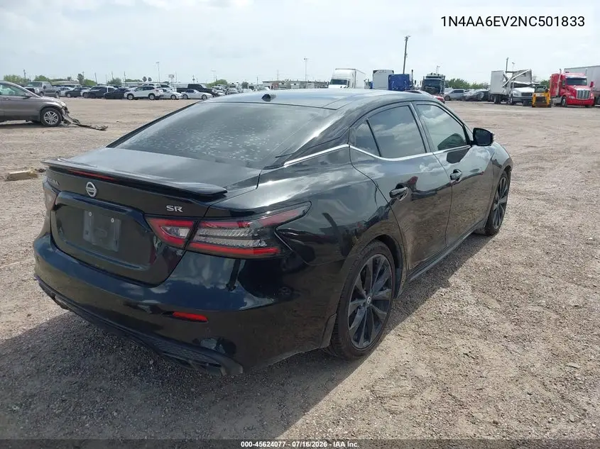2022 Nissan Maxima Sr Xtronic Cvt VIN: 1N4AA6EV2NC501833 Lot: 45624077