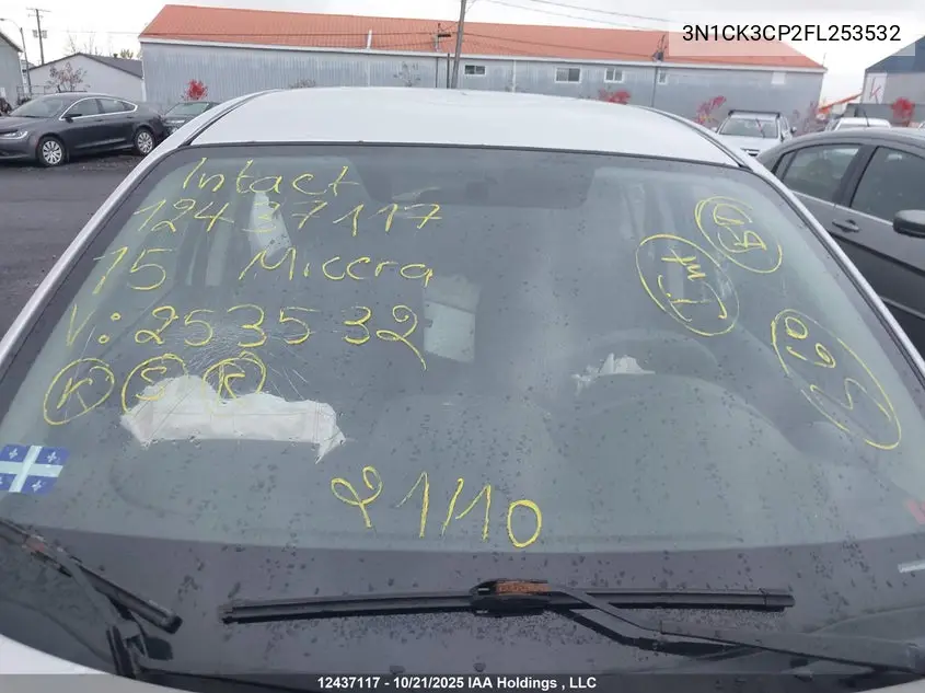 2015 Nissan Micra VIN: 3N1CK3CP2FL253532 Lot: 12437117