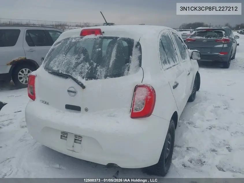2015 Nissan Micra S/Sr/Sv VIN: 3N1CK3CP8FL227212 Lot: 12500373
