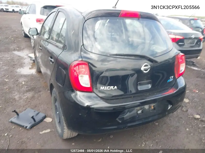 2015 Nissan Micra S/Sr/Sv VIN: 3N1CK3CPXFL205566 Lot: 12572466