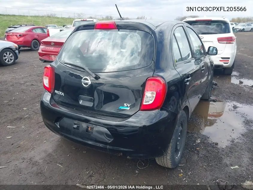 2015 Nissan Micra S/Sr/Sv VIN: 3N1CK3CPXFL205566 Lot: 12572466