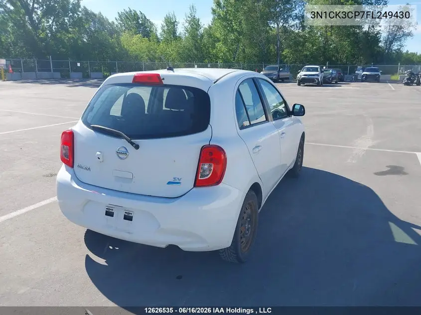 2015 Nissan Micra VIN: 3N1CK3CP7FL249430 Lot: 12626535