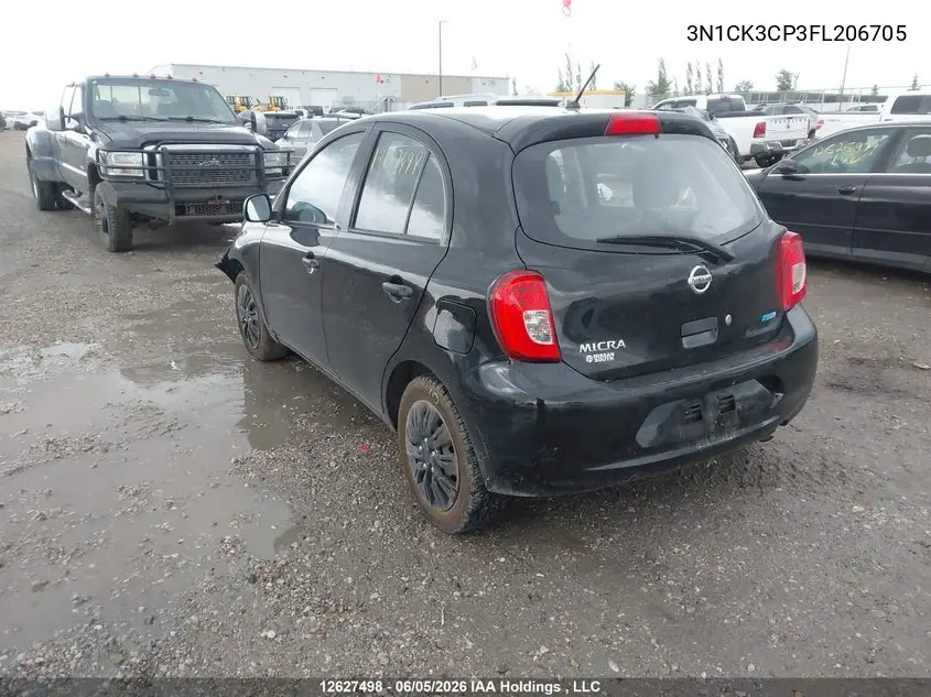 2015 Nissan Micra VIN: 3N1CK3CP3FL206705 Lot: 12627498