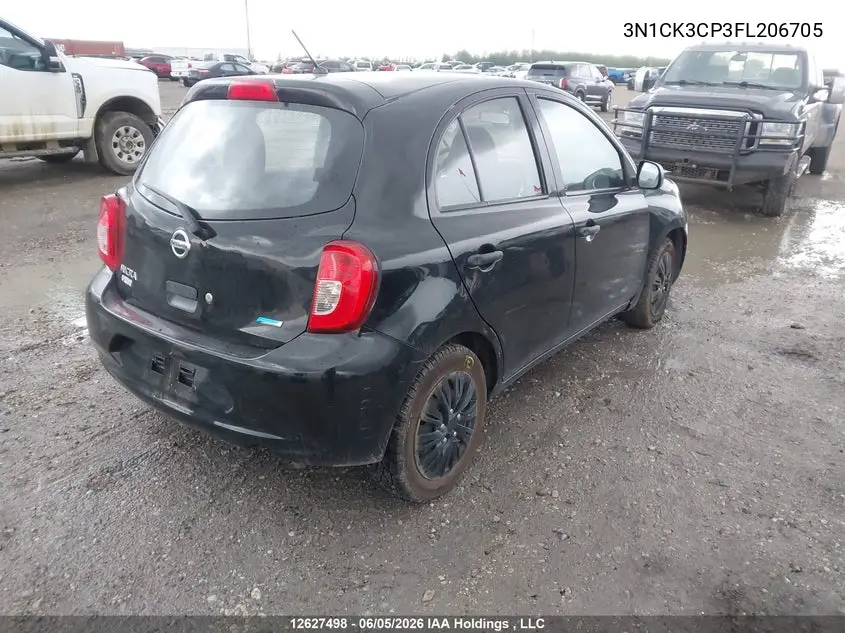 2015 Nissan Micra VIN: 3N1CK3CP3FL206705 Lot: 12627498