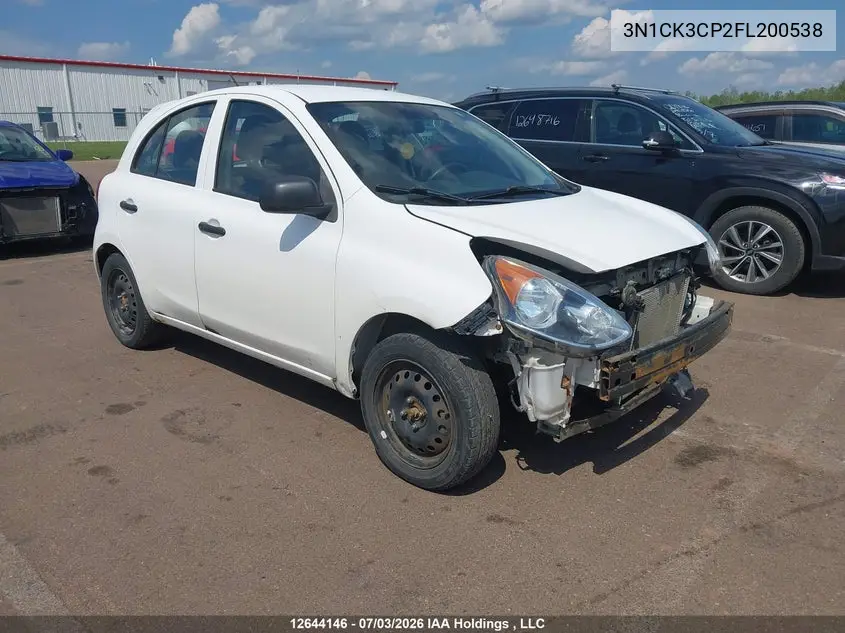 2015 Nissan Micra VIN: 3N1CK3CP2FL200538 Lot: 12644146