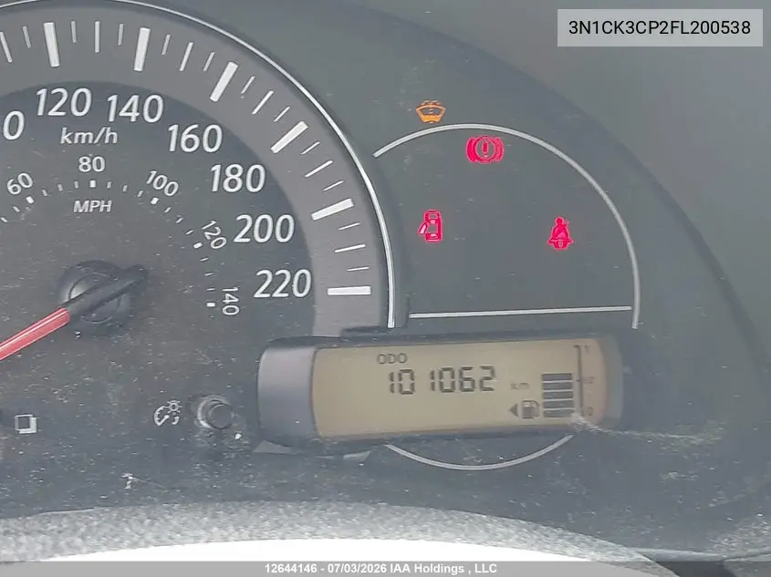 2015 Nissan Micra VIN: 3N1CK3CP2FL200538 Lot: 12644146