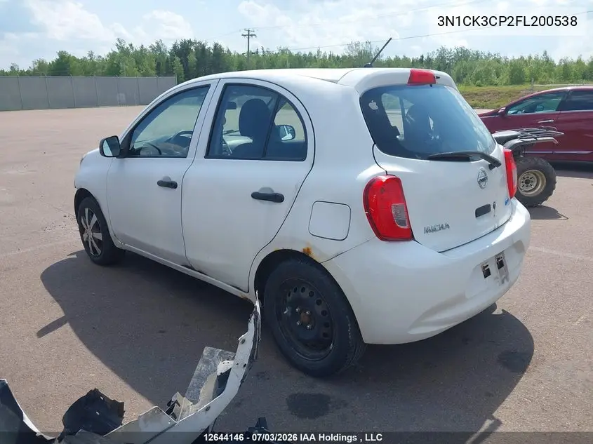2015 Nissan Micra VIN: 3N1CK3CP2FL200538 Lot: 12644146