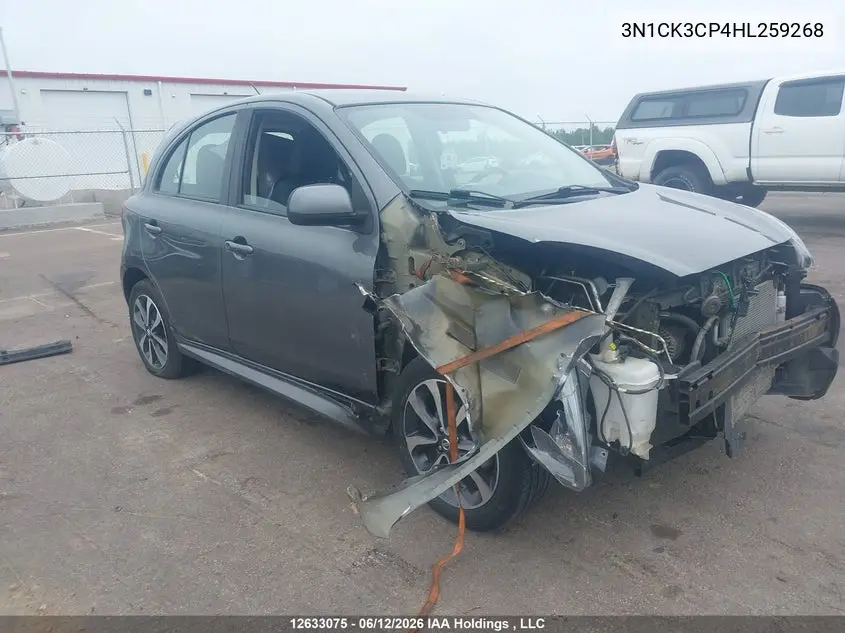 2017 Nissan Micra S/Sr/Sv VIN: 3N1CK3CP4HL259268 Lot: 12633075