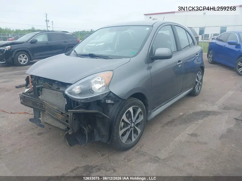 2017 Nissan Micra S/Sr/Sv VIN: 3N1CK3CP4HL259268 Lot: 12633075