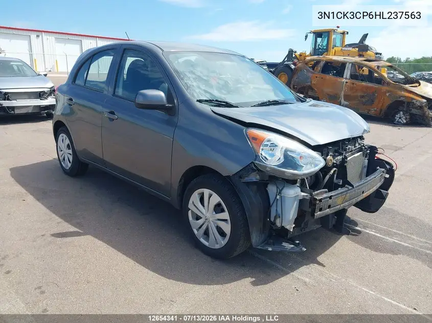 2017 Nissan Micra S/Sr/Sv VIN: 3N1CK3CP6HL237563 Lot: 12654341
