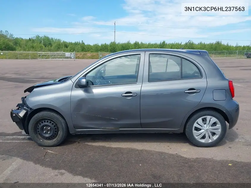 2017 Nissan Micra S/Sr/Sv VIN: 3N1CK3CP6HL237563 Lot: 12654341