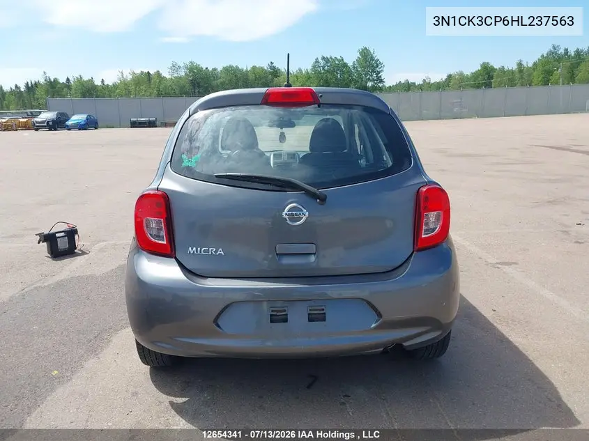 2017 Nissan Micra S/Sr/Sv VIN: 3N1CK3CP6HL237563 Lot: 12654341