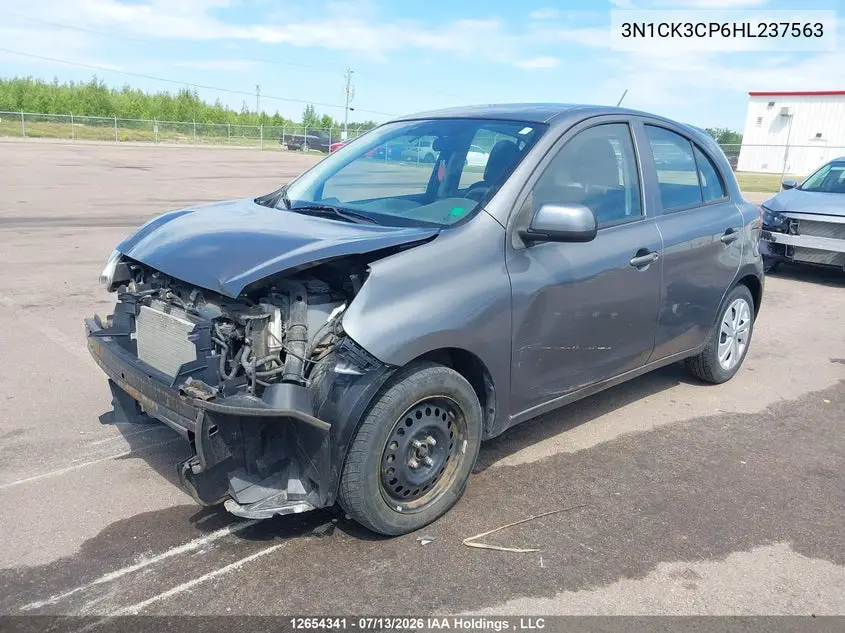 2017 Nissan Micra S/Sr/Sv VIN: 3N1CK3CP6HL237563 Lot: 12654341