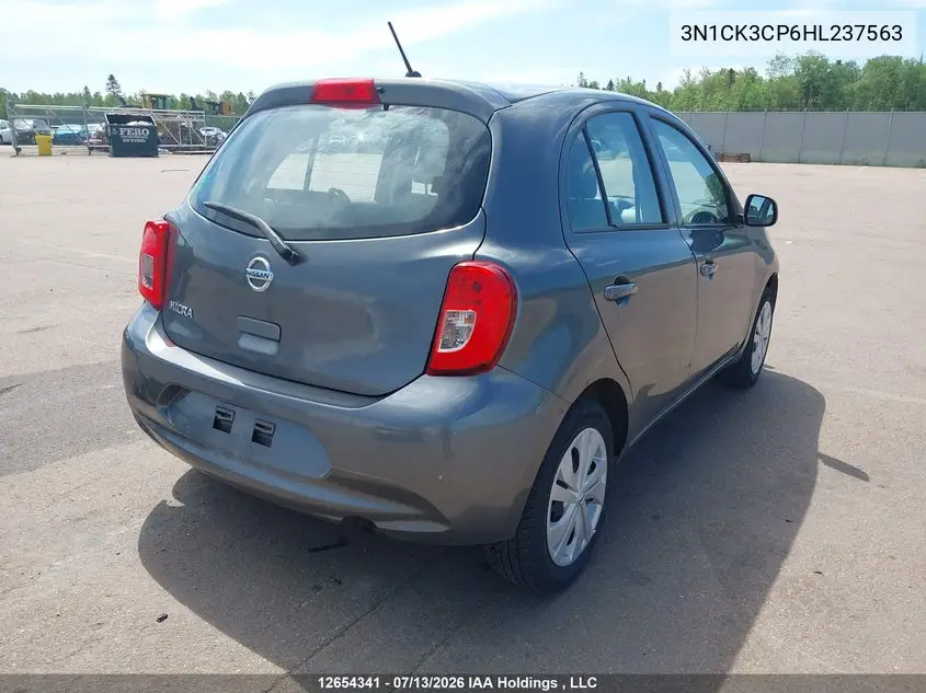 2017 Nissan Micra S/Sr/Sv VIN: 3N1CK3CP6HL237563 Lot: 12654341